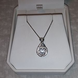 Sterling silver diamond necklace